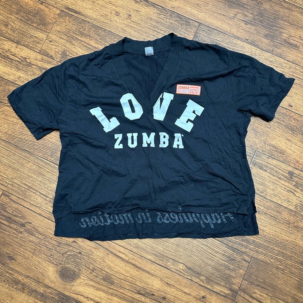 Zumba Black Love Graphic T-Shirt long crop